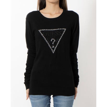 ゲス GUESS Rosalie Triangle Logo Sweater （JBLK）｜詳細画像