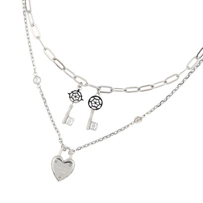 ゲス GUESS ALL YOU NEED IS LOVE 16-18 Heart & Key Pendant Necklace （RH） アクセサリー ネックレス｜詳細画像