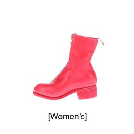 Women's Long Front Zip Boots Double Sole （Pink）