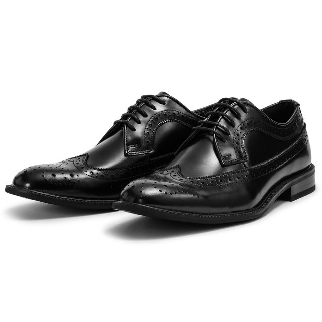 
                    ビジネスシューズ メンズ 日本製 ビジネス ストレートチップ ウイングチップ 革靴 紳士靴 レザー ドレスシューズ 靴 大きいサイズ カジュアル （ウィングチップ(NOIR)）