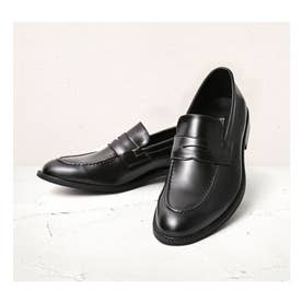 ビジネスシューズ 日本製 ビジネス メンズ ストレートチップ ウイングチップ スクエアトゥ 革靴 紳士靴 レザー 靴 メンズ 大きいサイズ （ローファー(NOIR)）