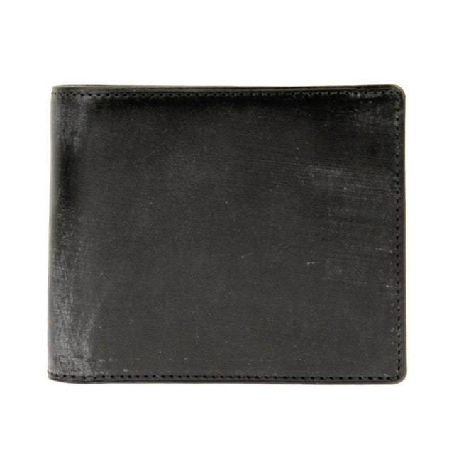 二つ折り財布 Bridle leather wallet ブライドルレザー メンズ レディース pg-202 （BLACK ブラック）
