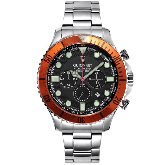 
                    腕時計 HYDROMASTER ハイドロマスター クロノグラフ 300m防水 メンズ （ブラックオレンジ）