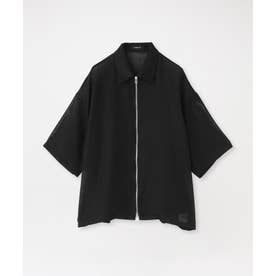 カラミジップショートスリーブシャツ （ブラック）