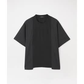 ストライプブロッキングTシャツ （ブラック）
