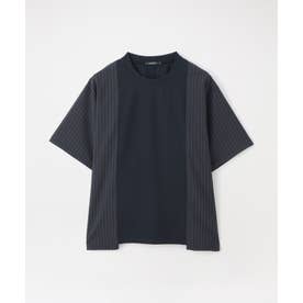 ストライプブロッキングTシャツ （ブルー）