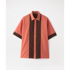ブロッキングショートスリーブシャツ （ブラウン）