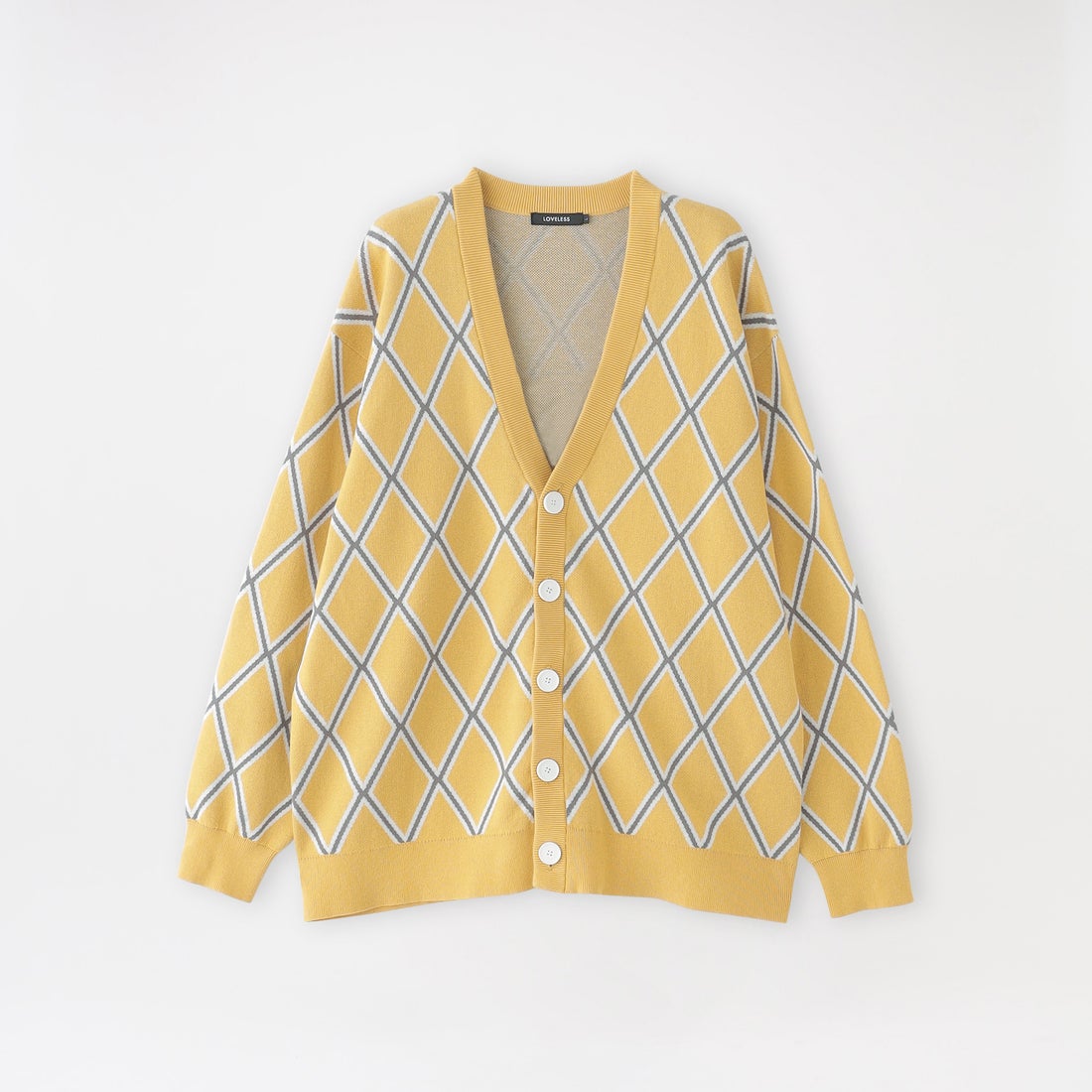 ラブレス LOVELESS 【UNISEX】ジオメトリックジャカードカーデ 