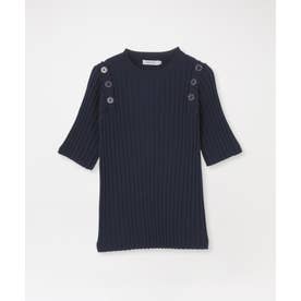 ショルダーカットアウトショートスリーブ （ネイビー）