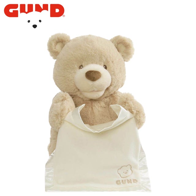 ぬいぐるみ ピーカーブーベア ベビー キッズ べア おもちゃ 知育 英語 ふわふわ かわいい PEEKABOO BEAR ベージュ 6053525