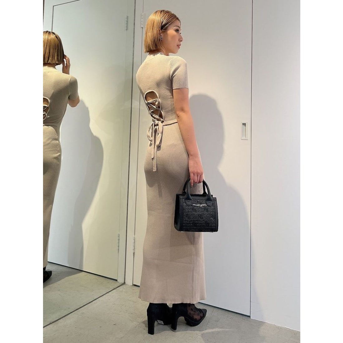 GYDA GG embroidery BOX BAG（ブラック） -ファッション通販 FASHION 