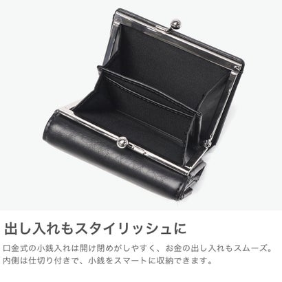 財布 レディース かわいい コンパクト ブランド ミニ財布 三つ折り 小さめ 三つ折り財布 おしゃれ がま口 小銭入れ カード メタル ロゴ BASIC SERIES 口金ミニ財布 GY-W282 （GRAY）｜詳細画像