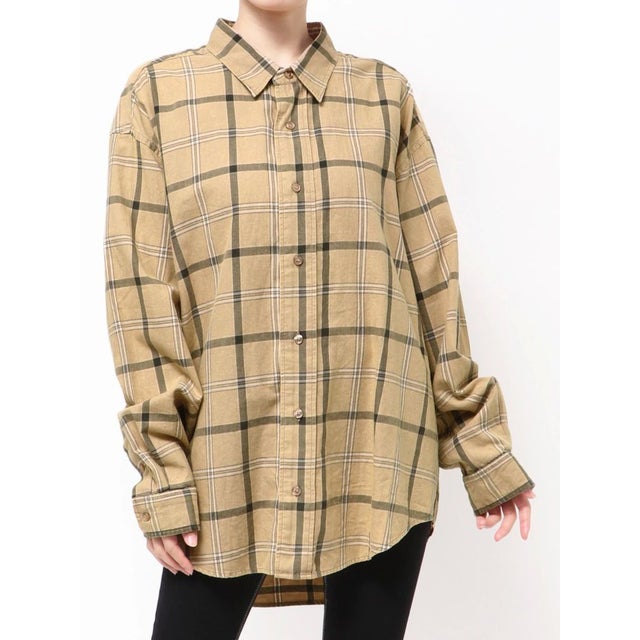 Trad comfort checkシャツ （ベージュ）