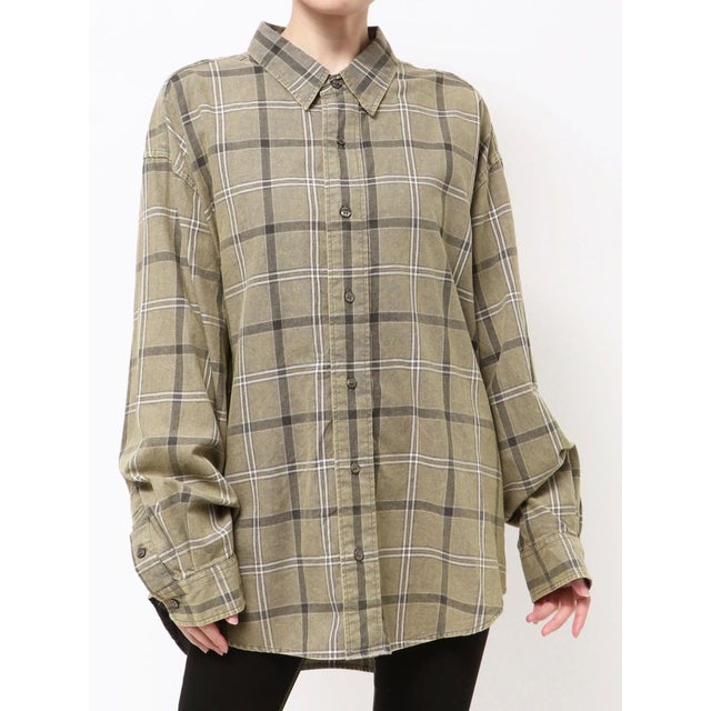Trad comfort checkシャツ （チャコールグレー）