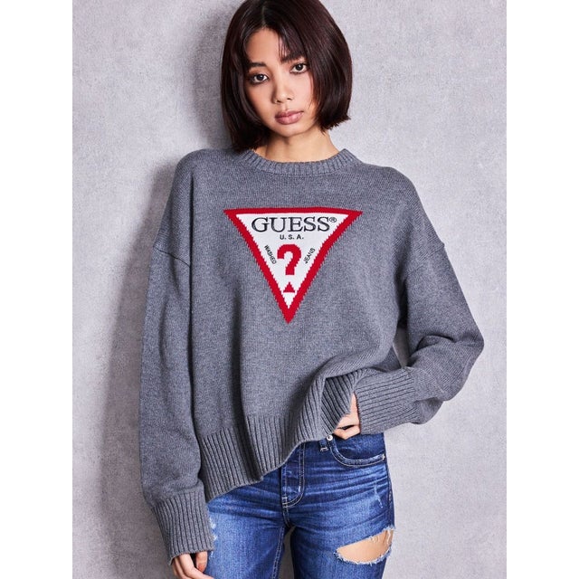 GUESS GJ LS CN BIG TRIANGLE SWTR （グレー）