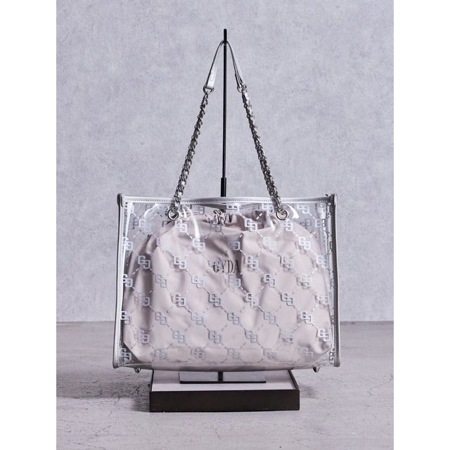 GG glitter print clearトートBAG （シルバー）