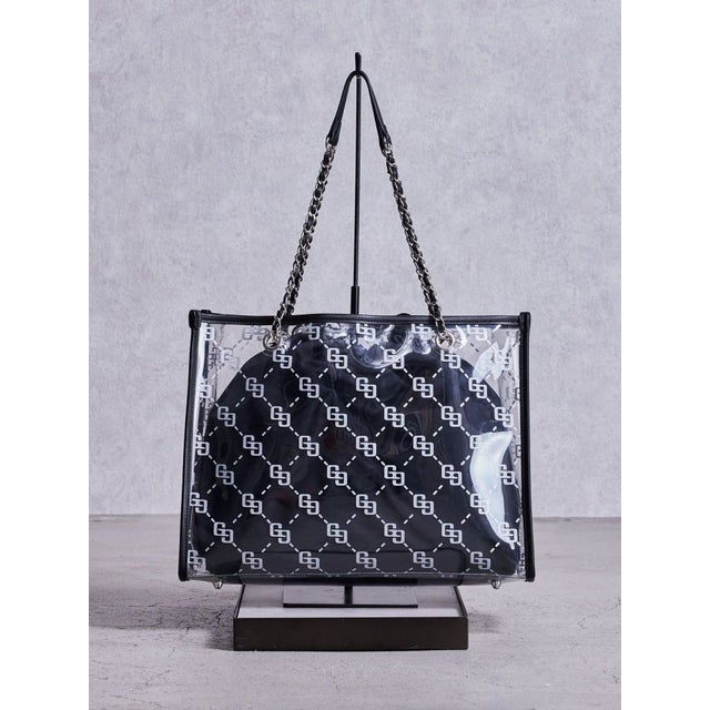 GG glitter print clearトートBAG （ブラック）