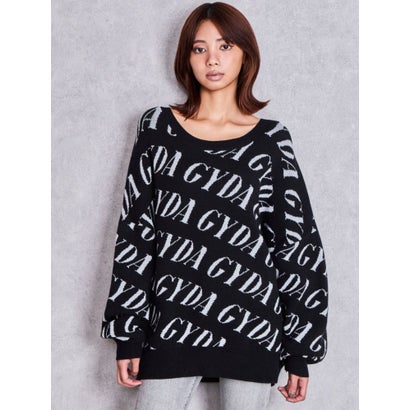GYDA SLANT PATTERNニットトップス （レッド）｜詳細画像