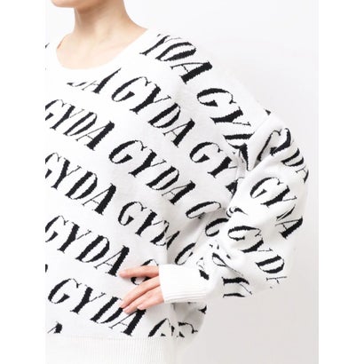 GYDA SLANT PATTERNニットトップス （レッド）｜詳細画像