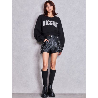 RICCHE bijouショートスウェットトップス （オフホワイト）｜詳細画像