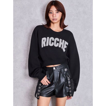 RICCHE bijouショートスウェットトップス （オフホワイト）｜詳細画像