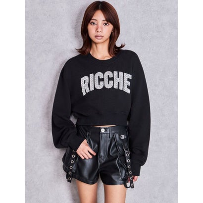 RICCHE bijouショートスウェットトップス （オフホワイト）｜詳細画像