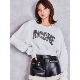 RICCHE bijouショートスウェットトップス （オフホワイト）