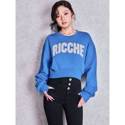 RICCHE bijouショートスウェットトップス （ブルー）｜詳細画像