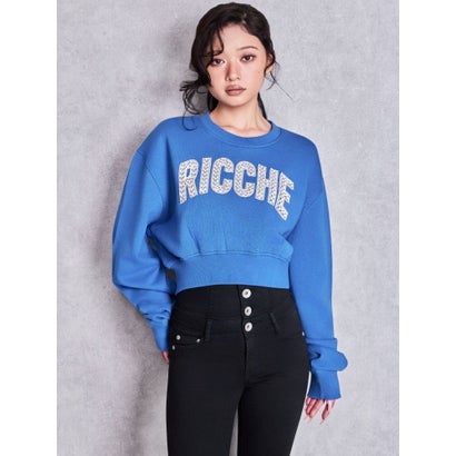 RICCHE bijouショートスウェットトップス （ブルー）｜詳細画像