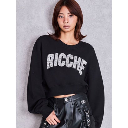 RICCHE bijouショートスウェットトップス （ブラック）｜詳細画像