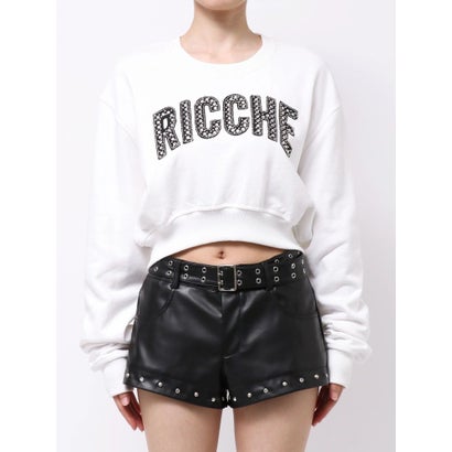 RICCHE bijouショートスウェットトップス （ブラック）｜詳細画像