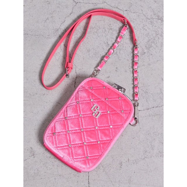 GGベロア bijou quiltingミニショルダーBAG （ピンク）