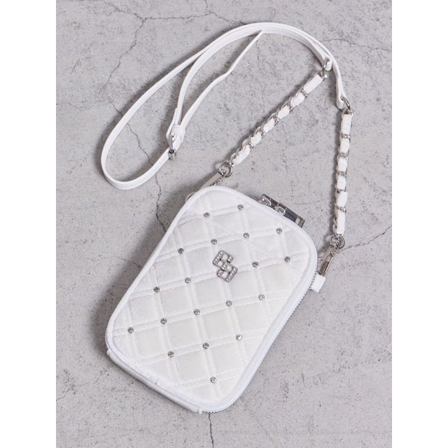 GGベロア bijou quiltingミニショルダーBAG （オフホワイト）