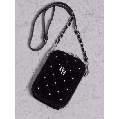 GGベロア bijou quiltingミニショルダーBAG （ブラック）｜詳細画像