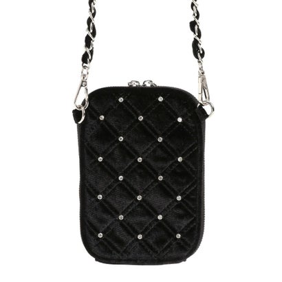 GGベロア bijou quiltingミニショルダーBAG （ブラック）｜詳細画像