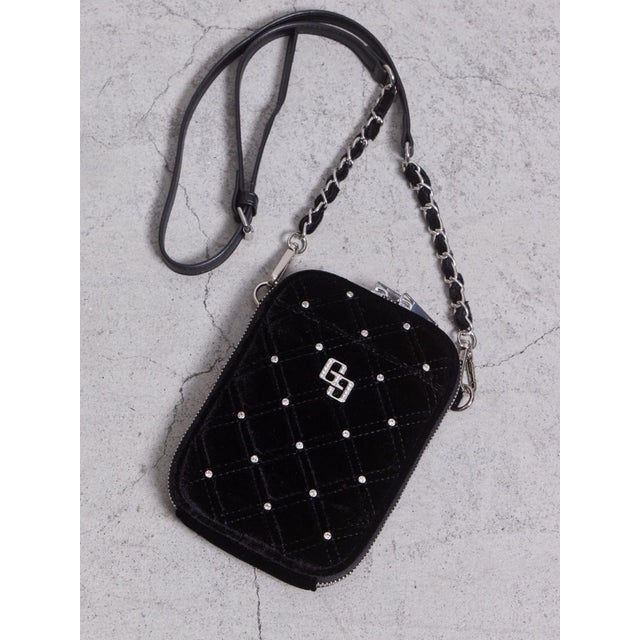 GGベロア bijou quiltingミニショルダーBAG （ブラック）