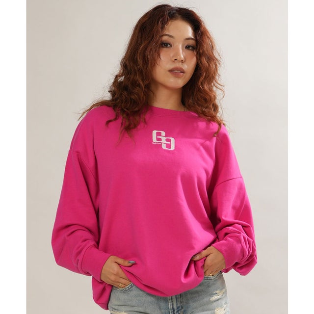 長袖 Tシャツ ロンT レディース ラインストーン ロゴ （PNK）