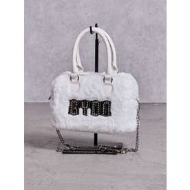 bijouプレートフェイクファーBAG （オフホワイト）