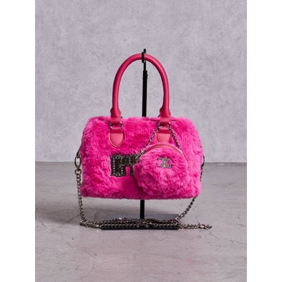 GYDA bijouプレートフェイクファーBAG （ブラック）｜詳細画像