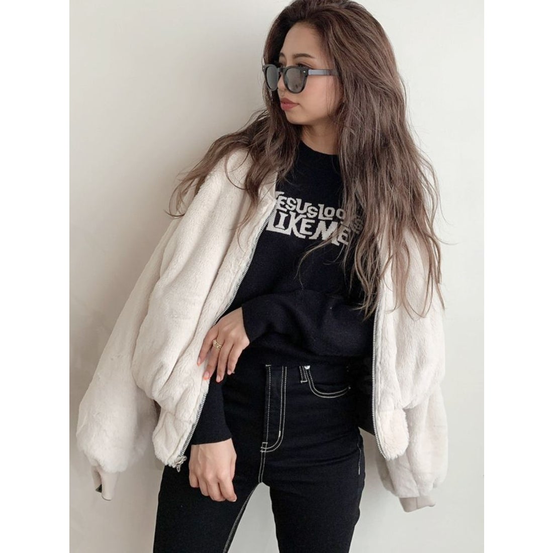 GYDA リバーシブルエコファーMAー1（ベージュ） -ファッション通販 