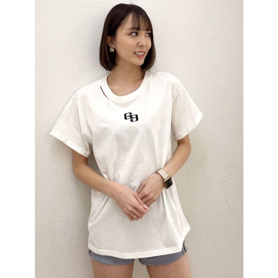 GYDA APPETIZINGダメージBIG Tシャツ（ピンク） -ファッション通販 