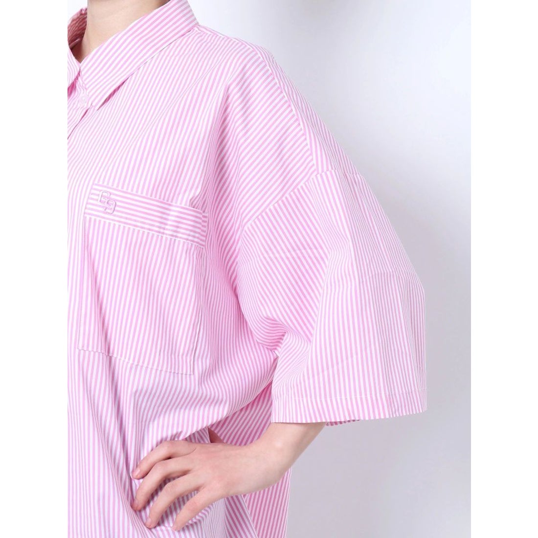 GYDA LOOSEハーフスリーブシャツ（ピンク） -ファッション通販 FASHION