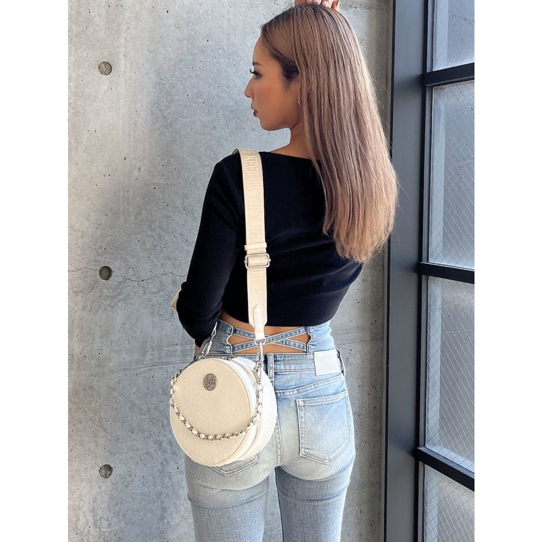 ジェイダ GYDA 2WAYハートミニポーチ付きサークルBAG （オフホワイト 