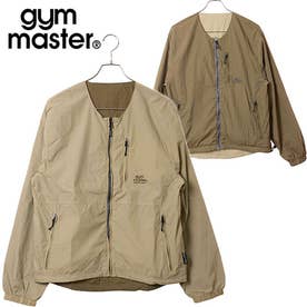 リバーシブルナイロン ノーカラーJKT ベージュ/カーキ [G918634-31] （ベージュ/カーキ）