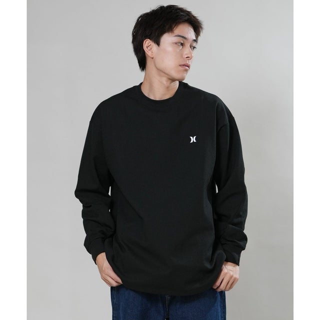 長袖 Tシャツ ロンT メンズ サーマル ロゴ （BLK）