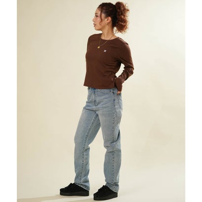ハーレー Hurley 長袖 Tシャツ ロンT レディース バックプリント ロゴ （BRW）｜詳細画像