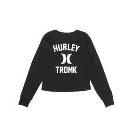 長袖 Tシャツ ロンT レディース バックプリント ロゴ （BLK）