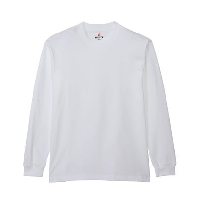 HANES 長袖 Tシャツ ロンT メンズ 無地 （010）｜詳細画像