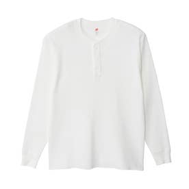 HANES 長袖 Tシャツ ロンT メンズ ヘンリーネック （010）