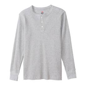 HANES 長袖 Tシャツ ロンT メンズ ヘンリーネック （060）